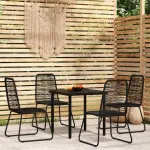 Set de mobilier pentru grădină, 5 piese, negru GartenMobel Dekor