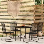 Set de mobilier pentru grădină, 5 piese, negru GartenMobel Dekor
