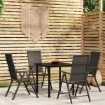 Set de mobilier pentru grădină, 5 piese, negru GartenMobel Dekor