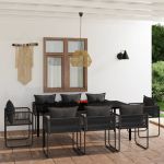 Set de mobilier pentru grădină, 9 piese, negru GartenMobel Dekor