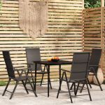 Set de servit masa pentru grădină, 5 piese, negru GartenMobel Dekor