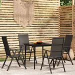 Set de servit masa pentru grădină, 5 piese, negru GartenMobel Dekor