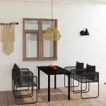 Set de servit masa pentru grădină, 5 piese, negru GartenMobel Dekor