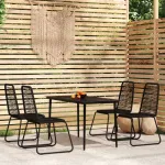 Set de servit masa pentru grădină, 5 piese, negru GartenMobel Dekor