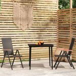 Set mobilier de grădină, 3 piese, negru GartenMobel Dekor