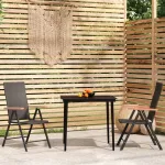 Set mobilier de grădină, 3 piese, negru GartenMobel Dekor