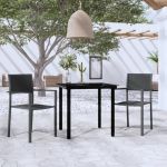Set de mobilier de grădină, 3 piese, negru GartenMobel Dekor