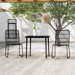 Set de mobilier pentru grădină, 3 piese, negru GartenMobel Dekor