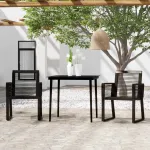 Set de mobilier pentru grădină, 3 piese, negru GartenMobel Dekor