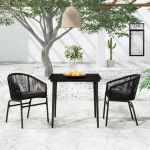 Set de mobilier pentru grădină, 3 piese, negru GartenMobel Dekor