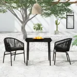 Set de mobilier pentru grădină, 3 piese, negru GartenMobel Dekor