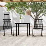 Set de mobilier pentru grădină, 3 piese, negru GartenMobel Dekor