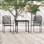 Set de mobilier pentru grădină, 3 piese, negru GartenMobel Dekor