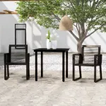 Set de mobilier pentru grădină, 3 piese, negru GartenMobel Dekor