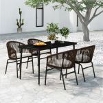 Set de mobilier pentru grădină, 5 piese, maro GartenMobel Dekor