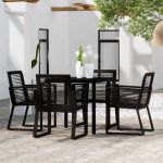 Set de mobilier pentru grădină, 5 piese, negru GartenMobel Dekor