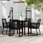 Set de mobilier pentru grădină, 5 piese, negru GartenMobel Dekor
