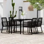 Set de mobilier pentru grădină, 5 piese, negru GartenMobel Dekor
