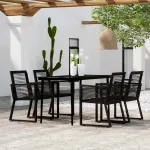 Set de mobilier pentru grădină, 5 piese, negru GartenMobel Dekor