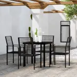 Set de mobilier pentru grădină, 5 piese, negru GartenMobel Dekor