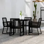 Set de mobilier pentru grădină, 5 piese, negru GartenMobel Dekor