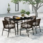 Set de mobilier pentru grădină, 7 piese, maro GartenMobel Dekor
