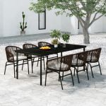 Set de mobilier pentru grădină, 7 piese, maro GartenMobel Dekor
