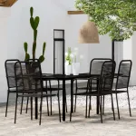 Set de mobilier pentru grădină, 7 piese, negru GartenMobel Dekor