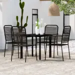Set de servit masa pentru grădină, 5 piese, negru GartenMobel Dekor