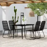 Set de servit masa pentru grădină, 5 piese, negru GartenMobel Dekor