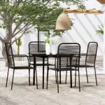 Set de servit masa pentru grădină, 5 piese, negru GartenMobel Dekor