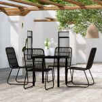 Set de servit masa pentru grădină, 5 piese, negru GartenMobel Dekor