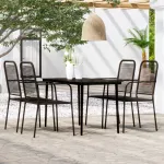 Set de servit masa pentru grădină, 5 piese, negru GartenMobel Dekor