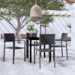 Set de servit masa pentru grădină, 5 piese, negru GartenMobel Dekor