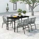 Set mobilier de grădină, 5 piese, gri GartenMobel Dekor