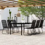 Set mobilier de grădină, 7 piese, negru GartenMobel Dekor