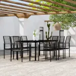 Set mobilier de grădină, 9 piese, negru GartenMobel Dekor