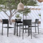 Set de servit masa pentru grădină, 5 piese, negru GartenMobel Dekor