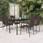 Set mobilier de grădină, 5 piese, maro și negru GartenMobel Dekor