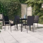 Set mobilier de grădină, 5 piese, negru GartenMobel Dekor