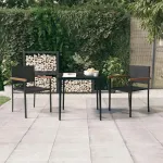Set mobilier de grădină, 3 piese, negru GartenMobel Dekor