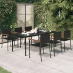 Set mobilier de grădină, 7 piese, negru GartenMobel Dekor