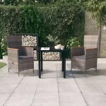 Set mobilier pentru grădină, cu perne, 3 piese, gri GartenMobel Dekor