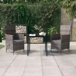 Set mobilier pentru grădină, cu perne, 3 piese, gri GartenMobel Dekor