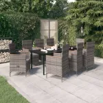 Set mobilier pentru grădină, cu perne, 9 piese, gri GartenMobel Dekor
