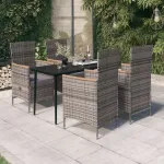 Set mobilier pentru grădină cu perne, 5 piese, gri GartenMobel Dekor