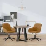 Scaune de bucătărie pivotante, 2 buc., maro, catifea GartenMobel Dekor