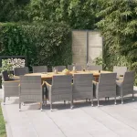 Set mobilier de grădină cu perne, 13 piese, gri GartenMobel Dekor
