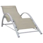 Șezlong, crem, textilenă și aluminiu GartenMobel Dekor