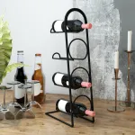 Raft pentru vin Anchamps din metal negru, pentru 4 sticle